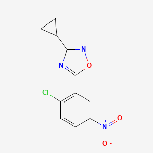 molecular formula C11H8ClN3O3 B6346014 5-(2-Chloro-5-nitrophenyl)-3-cyclopropyl-1,2,4-oxadiazole CAS No. 1165931-67-8