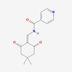 molecular formula C15H16N2O3 B063466 N-[(4,4-Dimethyl-2,6-dioxocyclohexylidene)methyl]isonicotinamide CAS No. 170944-57-7