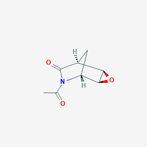 molecular formula C8H9NO3 B063469 (1S,2R,4S,5R)-6-acetyl-3-oxa-6-azatricyclo[3.2.1.02,4]octan-7-one CAS No. 189098-23-5