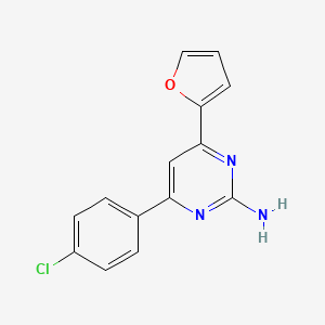 B6347958 4-(4-Chlorophenyl)-6-(furan-2-yl)pyrimidin-2-amine CAS No. 880485-40-5