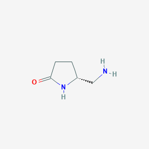 molecular formula C5H10N2O B063486 (R)-5-氨甲基-吡咯烷-2-酮 CAS No. 173336-98-6