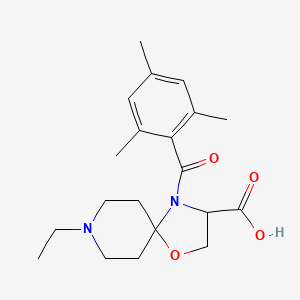 molecular formula C20H28N2O4 B6349092 8-Ethyl-4-(2,4,6-trimethylbenzoyl)-1-oxa-4,8-diazaspiro[4.5]decane-3-carboxylic acid CAS No. 1326811-90-8