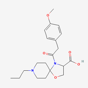 molecular formula C20H28N2O5 B6349181 4-[2-(4-Methoxyphenyl)acetyl]-8-propyl-1-oxa-4,8-diazaspiro[4.5]decane-3-carboxylic acid CAS No. 1326808-47-2