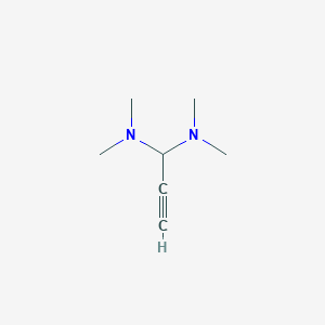 molecular formula C7H14N2 B063492 1-N,1-N,1-N',1-N'-tetramethylprop-2-yne-1,1-diamine CAS No. 187390-23-4