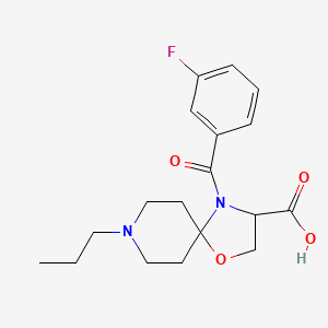molecular formula C18H23FN2O4 B6349210 4-(3-Fluorobenzoyl)-8-propyl-1-oxa-4,8-diazaspiro[4.5]decane-3-carboxylic acid CAS No. 1326809-41-9