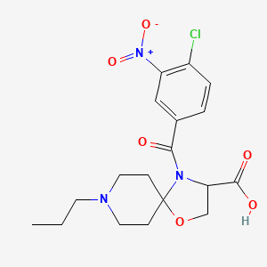 molecular formula C18H22ClN3O6 B6349223 4-(4-Chloro-3-nitrobenzoyl)-8-propyl-1-oxa-4,8-diazaspiro[4.5]decane-3-carboxylic acid CAS No. 1326812-66-1