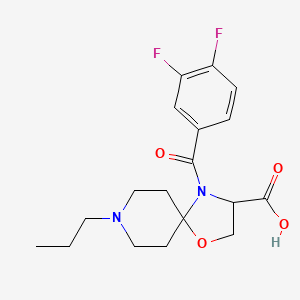 molecular formula C18H22F2N2O4 B6349306 4-(3,4-Difluorobenzoyl)-8-propyl-1-oxa-4,8-diazaspiro[4.5]decane-3-carboxylic acid CAS No. 1326813-21-1