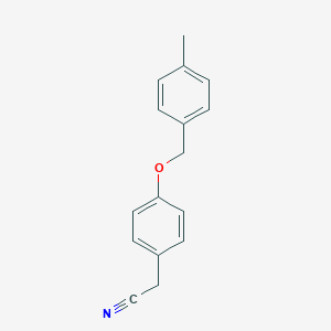 molecular formula C16H15NO B063496 2-{4-[(4-Methylbenzyl)oxy]phenyl}acetonitrile CAS No. 175135-33-8