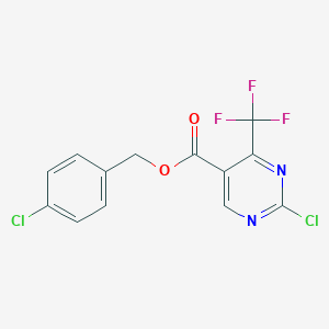 molecular formula C13H7Cl2F3N2O2 B063498 4-Chlorobenzyl 2-chloro-4-(trifluoromethyl)pyrimidine-5-carboxylate CAS No. 175137-30-1
