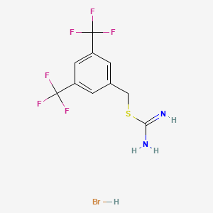 molecular formula C10H9BrF6N2S B6349951 ({[3,5-Bis(trifluoromethyl)phenyl]methyl}sulfanyl)methanimidamide hydrobromide CAS No. 1326813-07-3