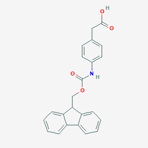 molecular formula C23H19NO4 B063502 2-(4-((((9H-Fluoren-9-yl)methoxy)carbonyl)amino)phenyl)acetic acid CAS No. 173690-53-4