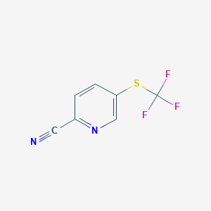 molecular formula C7H3F3N2S B6350529 5-(trifluoromethylthio) picolinonitrile CAS No. 1204234-56-9