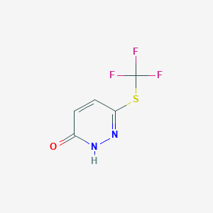 molecular formula C5H3F3N2OS B6350631 6-(Trifluoromethylsulfanyl)pyridazin-3-ol CAS No. 1206523-80-9