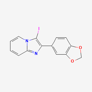 molecular formula C14H9IN2O2 B6350859 2-(2H-1,3-Benzodioxol-5-yl)-3-iodoimidazo[1,2-a]pyridine CAS No. 1426142-83-7