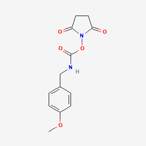 molecular formula C13H14N2O5 B6350947 1-({[(4-Methoxybenzyl)amino]carbonyl}oxy)pyrrolidine-2,5-dione CAS No. 495384-02-6