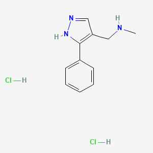 molecular formula C11H15Cl2N3 B6350985 N-Methyl-1-(3-phenyl-1h-pyrazol-4-yl)methanaminedihydrochloride CAS No. 1984117-28-3