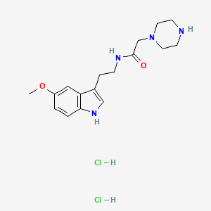 molecular formula C17H26Cl2N4O2 B6351031 N-(2-(5-Methoxy-1H-indol-3-yl)ethyl)-2-(piperazin-1-yl)acetamide dihydrochloride CAS No. 1257856-47-5