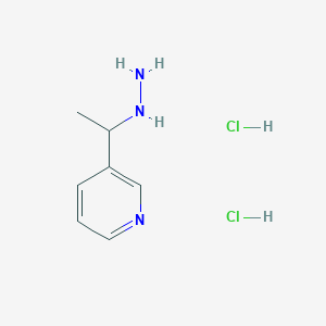 molecular formula C7H13Cl2N3 B6351079 3-(1-Hydrazinylethyl)pyridine dihydrochloride CAS No. 1993053-95-4