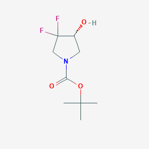 molecular formula C9H15F2NO3 B6351299 tert-Butyl (4R)-3,3-difluoro-4-hydroxypyrrolidine-1-carboxylate CAS No. 2165974-26-3