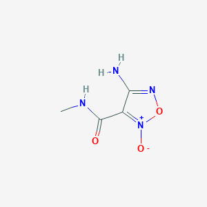 molecular formula C4H6N4O3 B063513 4-amino-N-methyl-2-oxido-1,2,5-oxadiazol-2-ium-3-carboxamide CAS No. 164926-70-9