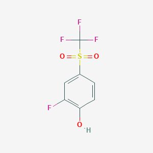 molecular formula C7H4F4O3S B6351631 2-Fluoro-4-(trifluoromethylsulfonyl)phenol CAS No. 1274892-06-6