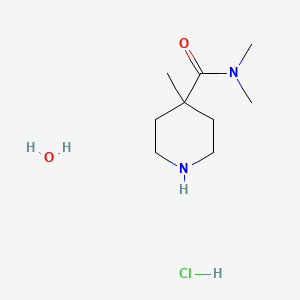molecular formula C9H21ClN2O2 B6351802 N,N,4-Trimethyl-4-piperidinecarboxamide hydrochloride hydrate CAS No. 2368828-53-7