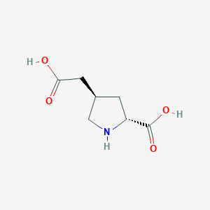 molecular formula C7H11NO4 B063519 (2R,4R)-4-(Carboxymethyl)pyrrolidine-2-carboxylic acid CAS No. 168034-53-5