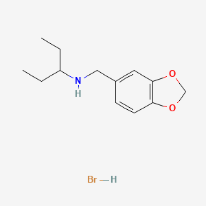 molecular formula C13H20BrNO2 B6351983 N-(1,3-benzodioxol-5-ylmethyl)-3-pentanamine hydrobromide CAS No. 1609407-98-8