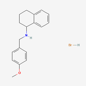 molecular formula C18H22BrNO B6352060 N-(4-Methoxybenzyl)-1,2,3,4-tetrahydronaphthalen-1-amine hydrobromide CAS No. 1609399-95-2