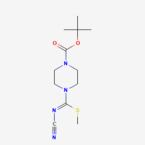 molecular formula C12H20N4O2S B6352278 t-Butyl 4-[(Z)-(cyanoimino)(methylthio)methyl]piperazine-1-carboxylate CAS No. 1799550-94-9