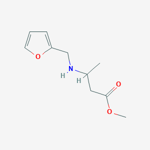 molecular formula C10H15NO3 B6352352 methyl 3-{[(furan-2-yl)methyl]amino}butanoate CAS No. 1155159-73-1