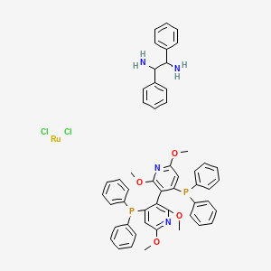 molecular formula C52H50Cl2N4O4P2Ru B6352424 Dichloro[(R)-(+)-2,2',6,6'-tetramethoxy-4,4'-bis(diphenylphosphino)-3,3'-bipyridine][(1R,2R)-(+)-1,2-diphenylethylenediamine]ruthenium(II) CAS No. 821793-36-6