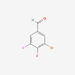 molecular formula C7H3BrFIO B6352686 3-Bromo-4-fluoro-5-iodobenzaldehyde CAS No. 1356113-37-5