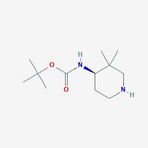 molecular formula C12H24N2O2 B6353301 tert-butyl N-[(4R)-3,3-dimethylpiperidin-4-yl]carbamate CAS No. 473838-71-0