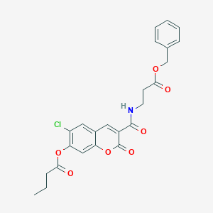 Butyric acid 3-(2-benzyloxycarbonyl-ethylcarbamoyl)-6-chloro-2-oxo-2H-chromen-7-yl ester