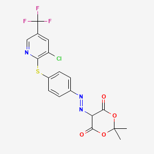 5-((4-(3-Chloro-5-(trifluoromethyl)(2-pyridylthio))phenyl)diazenyl)-2,2-dimethyl-1,3-dioxane-4,6-dione