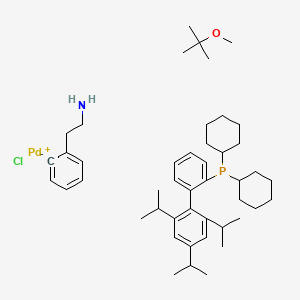 molecular formula C46H71ClNOPPd B6353400 chloropalladium(1+);dicyclohexyl-[2-[2,4,6-tri(propan-2-yl)phenyl]phenyl]phosphane;2-methoxy-2-methylpropane;2-phenylethanamine CAS No. 1334385-47-5