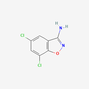 molecular formula C7H4Cl2N2O B6353663 5,7-Dichlorobenzo[d]isoxazol-3-amine CAS No. 16263-60-8