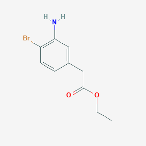 molecular formula C10H12BrNO2 B6353756 Ethyl 2-(3-amino-4-bromophenyl)acetate CAS No. 1261677-54-6