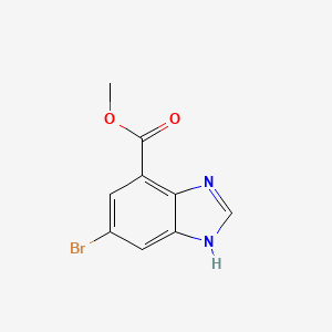 molecular formula C9H7BrN2O2 B6353952 Methyl 5-bromo-1H-benzo[d]imidazole-7-carboxylate CAS No. 1806517-50-9