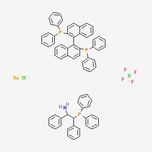 molecular formula C70H56BClF4NP3Ru B6354084 Chloro[(R)-2,2'-bis(diphenylphosphino)-1,1'-binaphthyl][(1R,2R)-2-(diphenylphosphino)-1,2-diphenylethanamine]ruthenium(II) tetrafluoroborate CAS No. 1150112-54-1