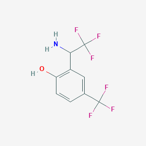 molecular formula C9H7F6NO B6354336 alpha-(Trifluoromethyl)-2-hydroxy-5-(trifluoromethyl)benzyl amine CAS No. 1337138-63-2