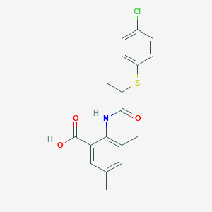 2-(2-(4-Chlorophenylthio)propanoylamino)-3,5-dimethylbenzoic acid;  95%