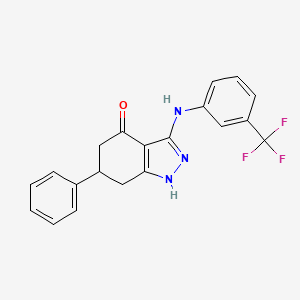 6-Phenyl-3-((3-(trifluoromethyl)phenyl)amino)-5,6,7-trihydro1H-indazol-4-one