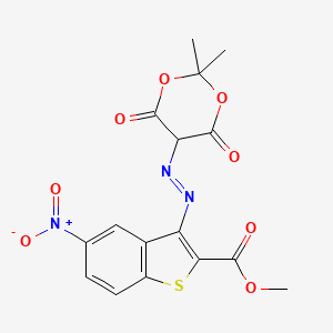 Methyl 3-((4,4-dimethyl-2,6-dioxo(3,5-dioxanyl))diazenyl)-5-nitrobenzo[b]thiophene-2-carboxylate