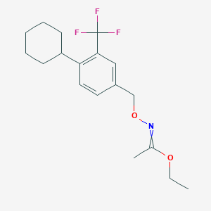 molecular formula C18H24F3NO2 B6354563 N-[[4-Cyclohexyl-3-(trifluoromethyl)phenyl]methoxy]ethanimidic acid ethyl ester CAS No. 1418144-65-6