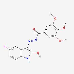 5-Iodo-3-((3,4,5-trimethoxybenzoyl)hydrazidyl)-2-oxoindoline