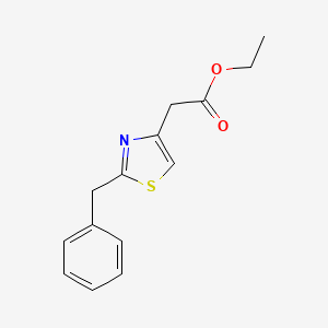 molecular formula C14H15NO2S B6354680 (2-Benzyl-thiazol-4-yl)-acetic acid ethyl ester, 95% CAS No. 1482976-56-6