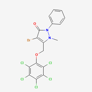 4-Bromo-2-methyl-3-((2,3,4,5,6-pentachlorophenoxy)methyl)-1-phenyl-3-pyrazolin-5-one