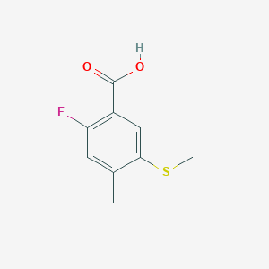 molecular formula C9H9FO2S B6354941 2-Fluoro-4-methyl-5-(methylthio)benzoic acid CAS No. 958667-43-1